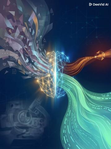 A brain with things flowing in and out 