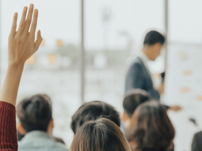 hand raised in class