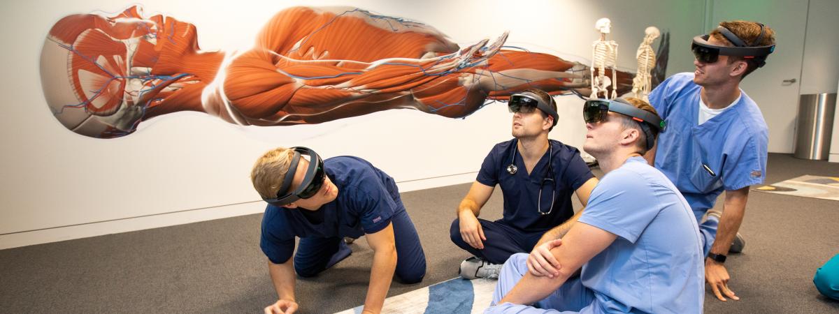 Students in a holoanatomy session