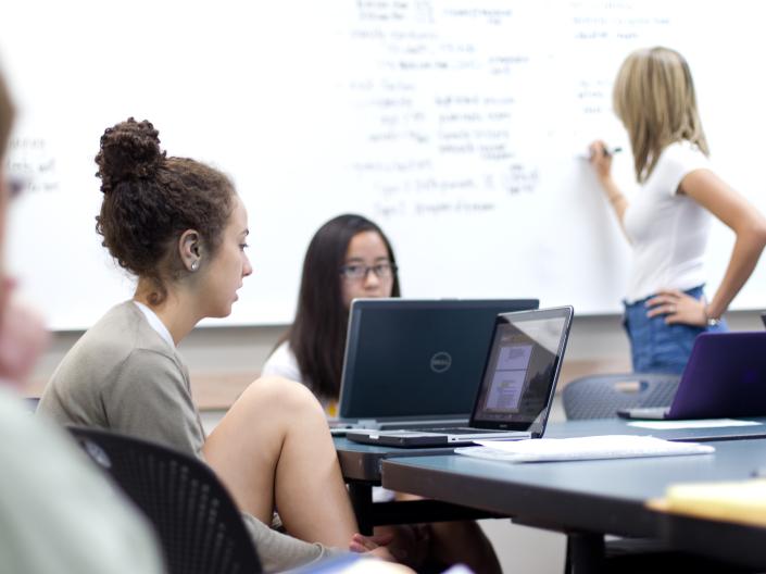 Students in a small group setting.