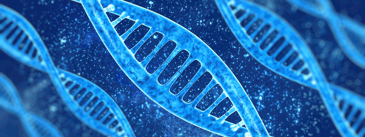 series of DNA helixes