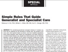 First page of a journal article about 3 simples rules for primary care