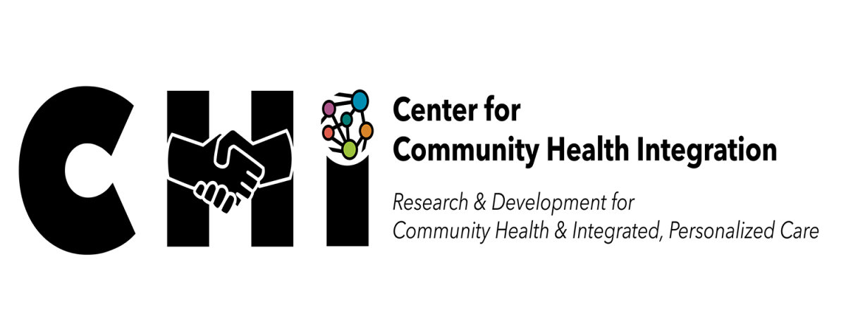 Center for Health Integration logo, using handshake in the H, other text