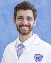 Ogrinc, Nicholas (man with white coat, blue tie, short brown hair, mustache and beard)