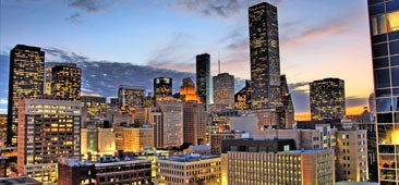 Image of sykline of Houston Texas USA at night