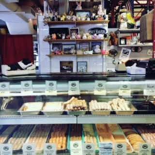 Display case full of pastries at Findlay Market in Cincinnati, Ohio