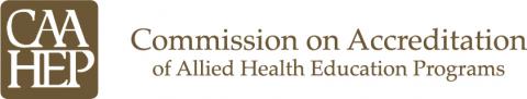 Logo for CAAHEP, reads Commission on Accreditation of Allied Health Education Programs