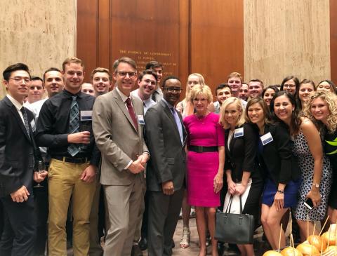 Case Western Reserve University Master of Science in Anesthesia students with CWRU president and provost in Washington, D.C.