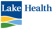 Lake Health logo with blue, yellow, light blue, green rectangle design