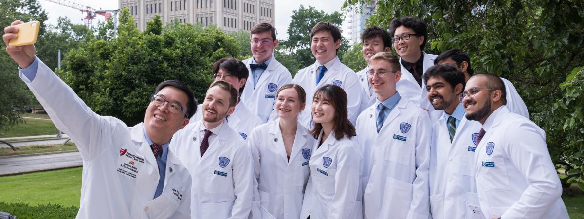MSTP M1s White Coat Ceremony - Alex selfieAY 2025-26