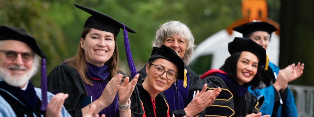 Group of people in commencement robes