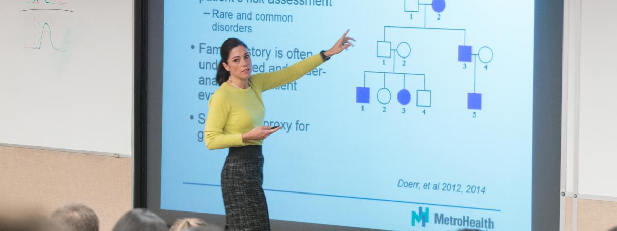 Professor instructing class