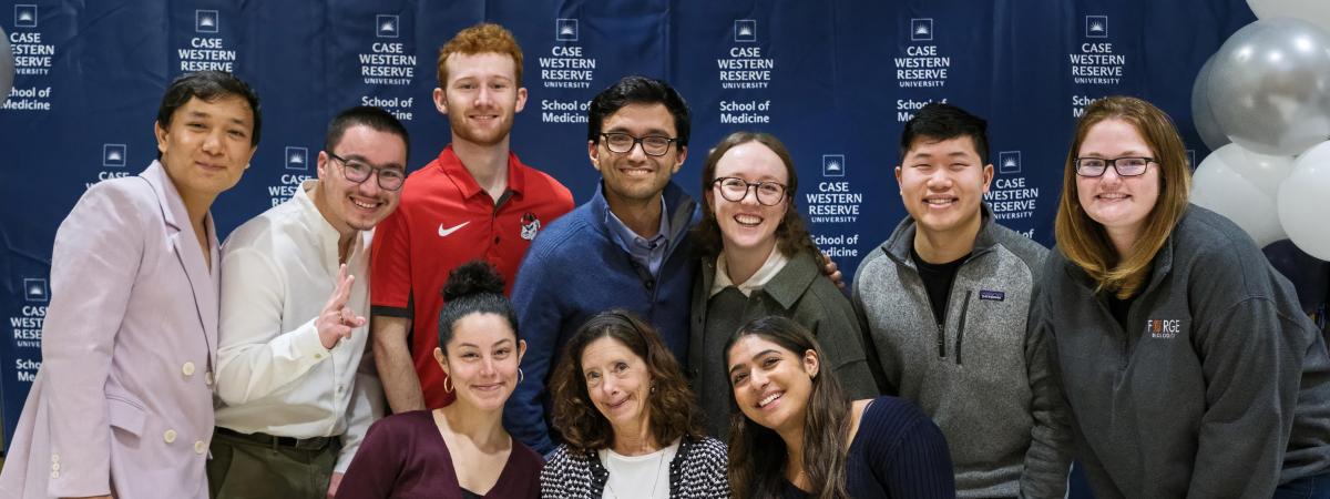 Students gathered with Dr. Bonfield