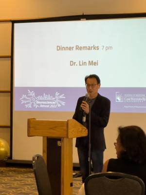 Lin Mei is presenting dinner remarks