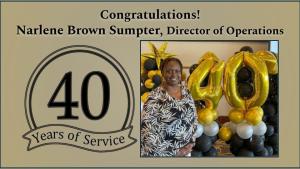 Congratulations to Narlene Brown Sumpter