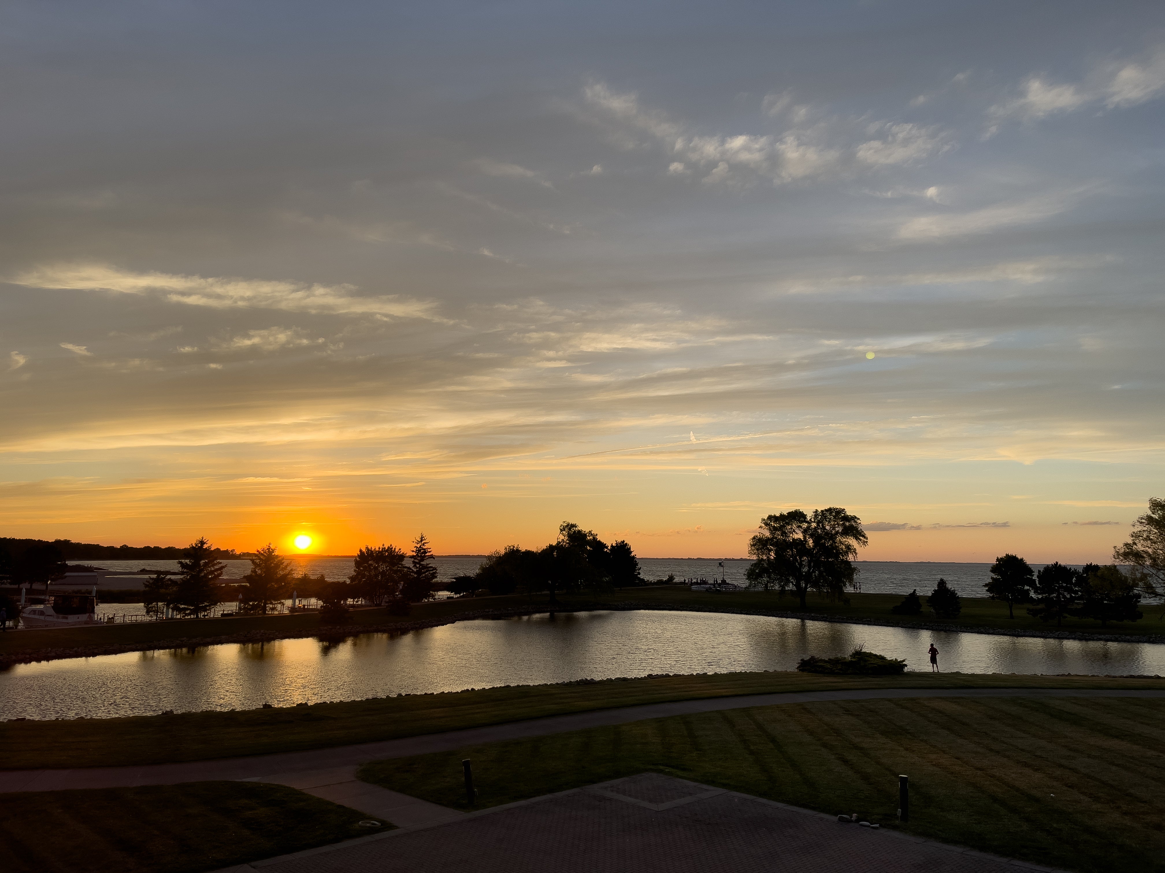 Lake during a sunset 