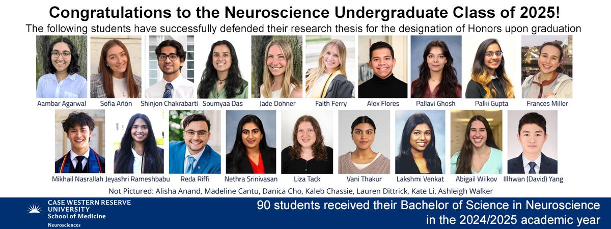 Congratulations to the class of 2025! 90 students have graduated with a BS in Neuroscience in the 2024/2025 academic year.