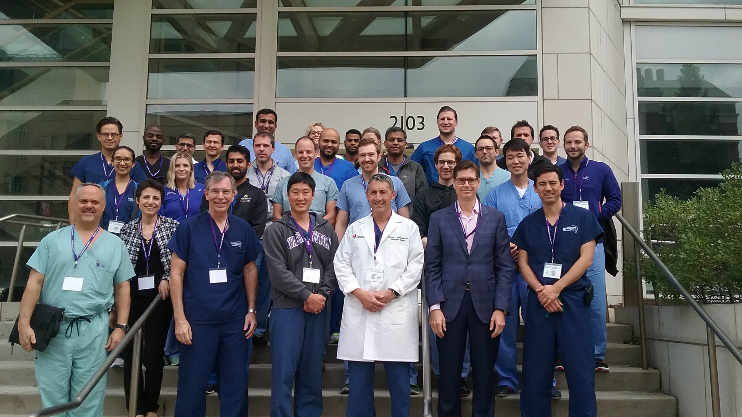 group of neurosurgeons at conference