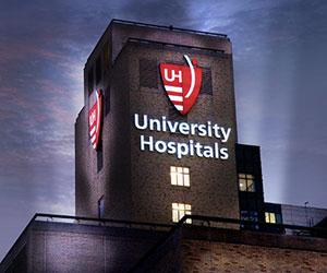 University Hospitals Lerner Tower at night