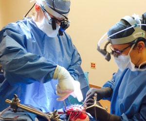 Neurosurgeons working