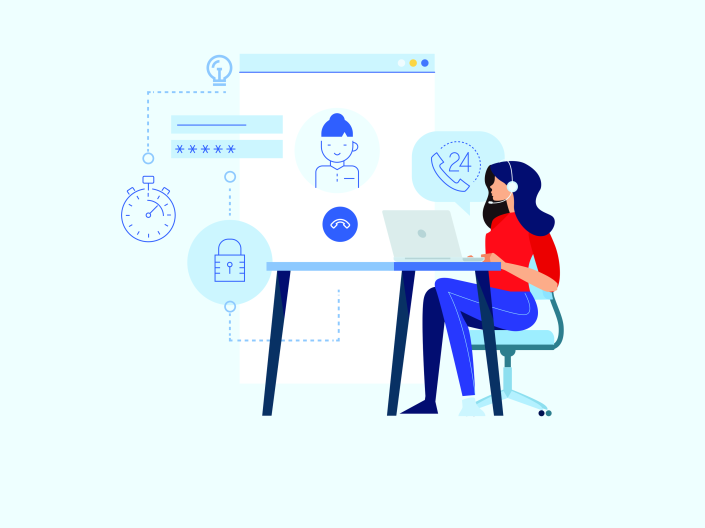 lady working on a desk