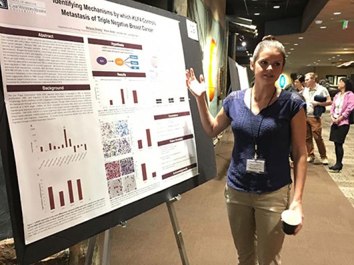pharmacology student presenting infographic