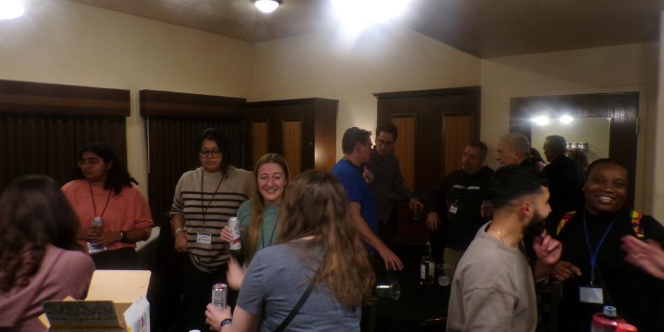 Pharmacology Ph.D. Students, Faculty, and Staff Socializing at the Conclusion of the Retreat's First Day.