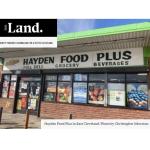 Composite image with grocery store and logo from The Land
