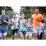 Group of men and women jogging_Stock photo