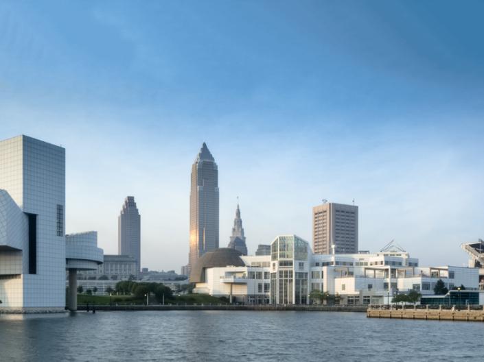 View of downtown Cleveland from the lake