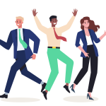 Stand & Move program graphic of happy people