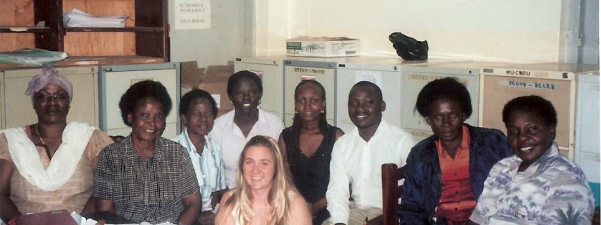 Dr. Cathy Stein and her Ugandan research team 