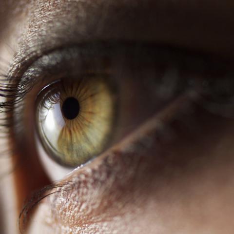 Close up image of hazel eye