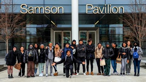 Cleveland High School students outside Samson Pavilion