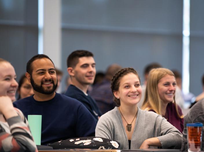 Students in the School of Medicine attending class