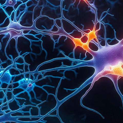 stock image graphic representation of neurons