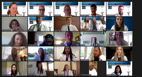Virtual Zoom graduation photo featuring 2020 Physician Assistant graduates