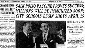 NYT headline 1955 polio vaccine