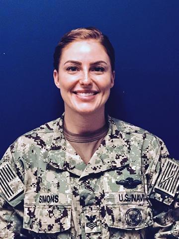 Navy headshot of Heather Simons