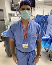acob Calcei, MD, outfitted with the wearable technology before surgery
