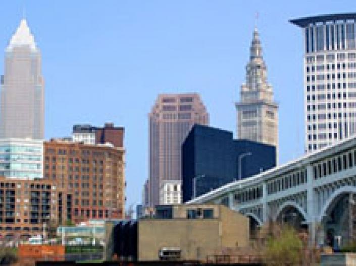 Downtown Cleveland on a sunny day