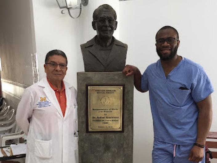 PAMS Clinic Director Dr. Manuel Valdevieso and Anthony Onuzuruike, overall student leader for the 2019 trip to Peru.