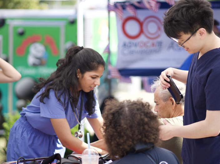 Students helping