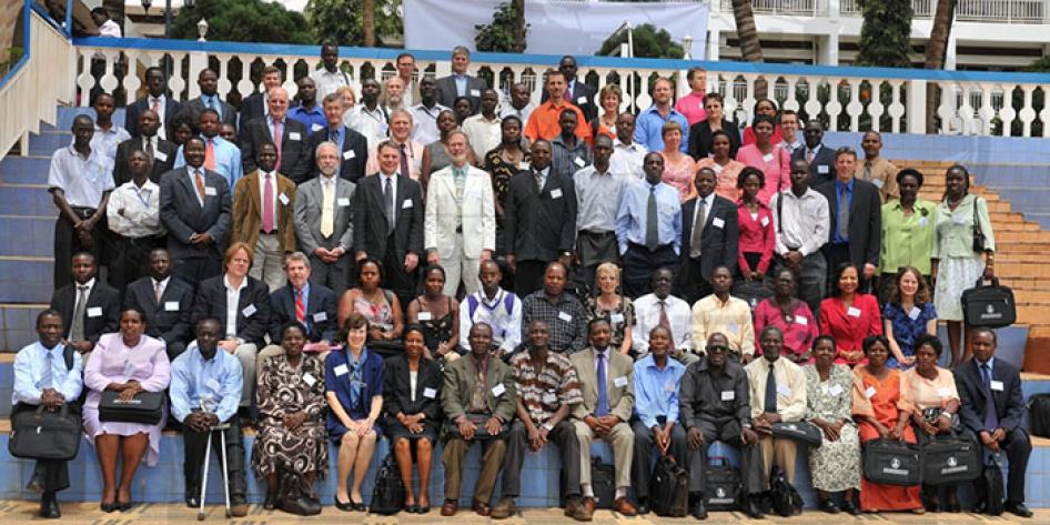Photo of a group of men and women that attended the CWRU Uganda 20th Anniversary Research Collaboration Celebration