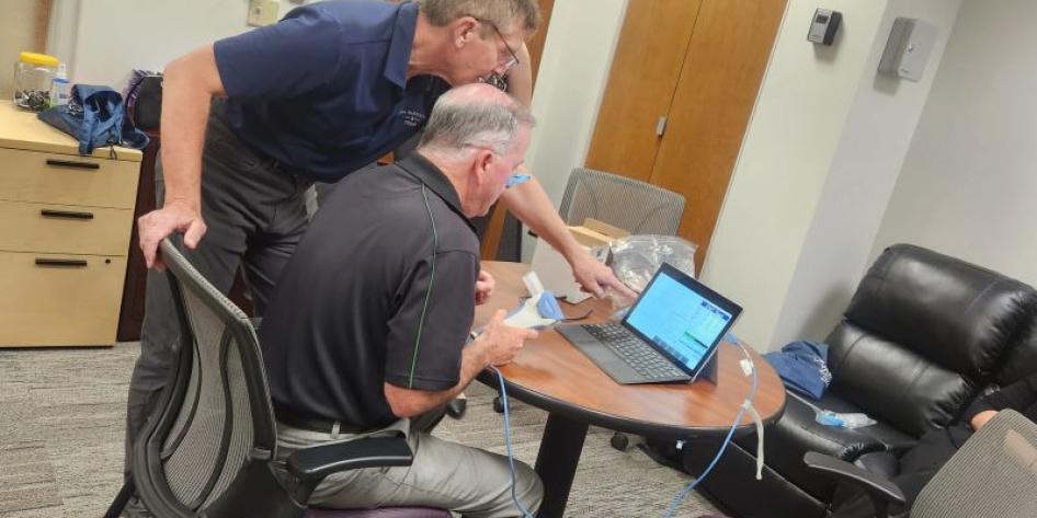 Dr. Michael Decker instructing a student