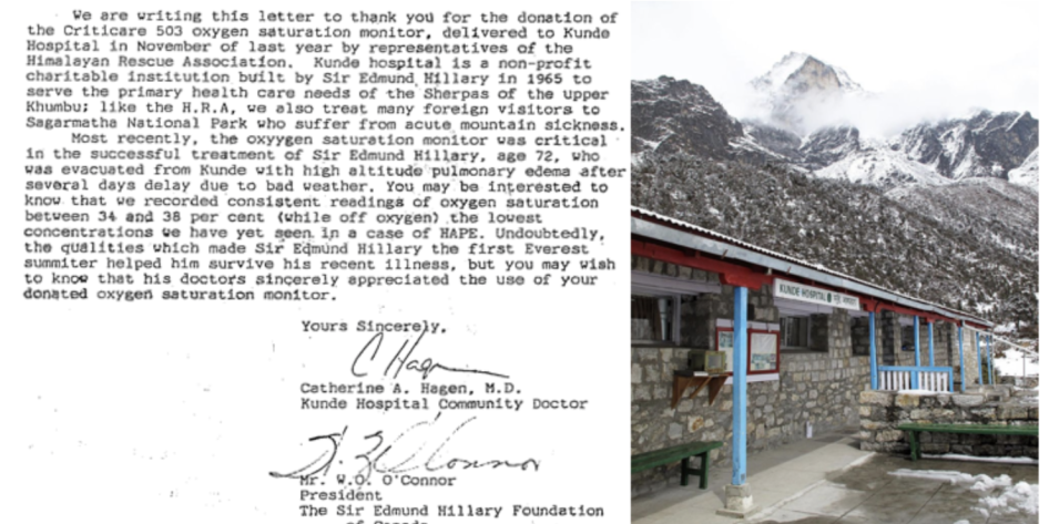 Note regarding the rescue of Sir Edmund Hillary
