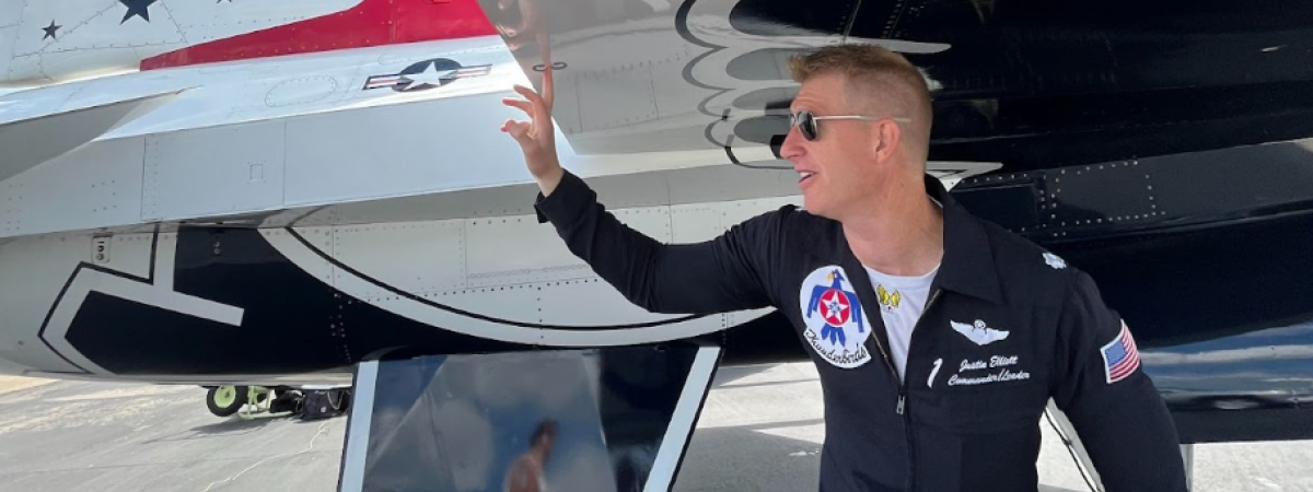 Lt Col “Astro” Elliott, recent commander of The Thunderbirds, and now Chief of Current Operations, NORAD