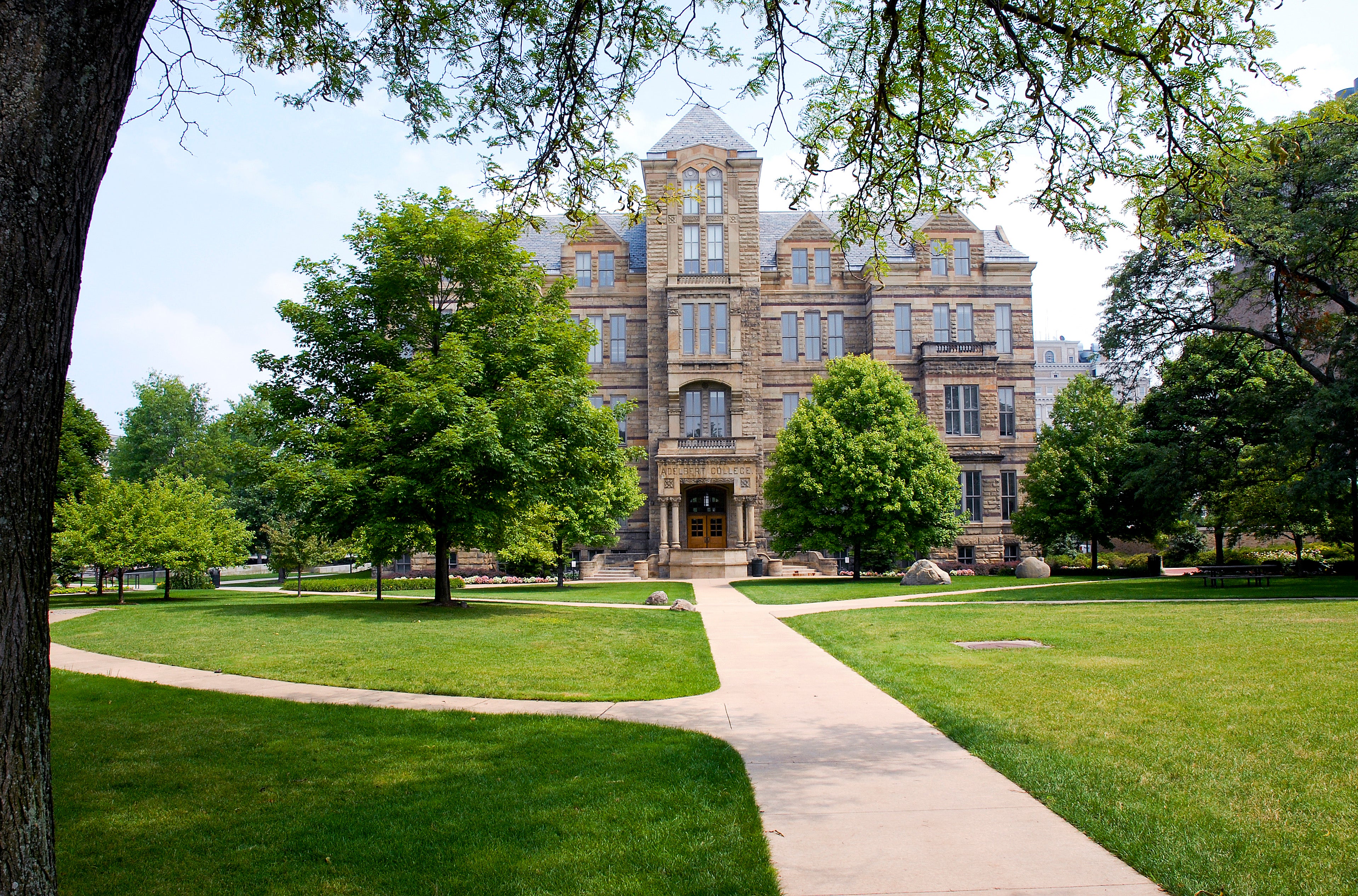 Photo of the front of Adelbert Hall