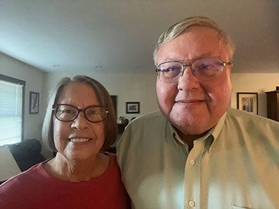 Diane and Robert Gingell photo in their living room