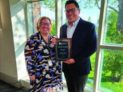 Laura McNally, director of CWRU’s Milton and Charlotte Kramer Law Clinic, and Andrew Geronimo, director of the Dr. Frank Stanton First Amendment Clinic